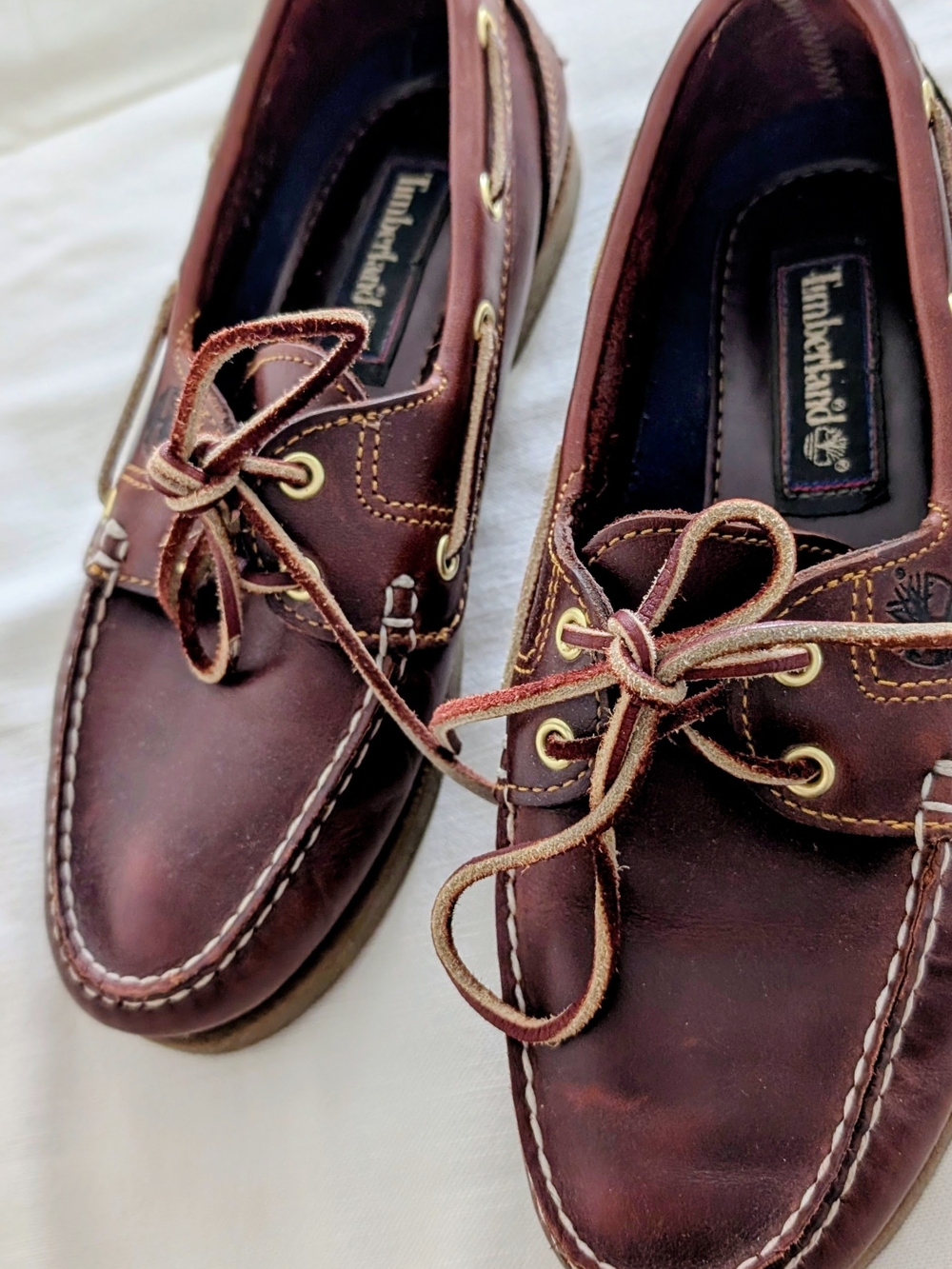 Timberland Women's Burgundy Leather Boat Shoes